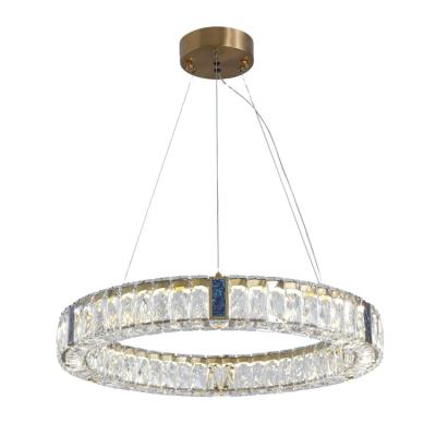 China Adjustable Crystal Led Light Chandelier Pendant Lamp K9 Crystal Living Room Ceiling Crystal Contemporary Style Length for sale