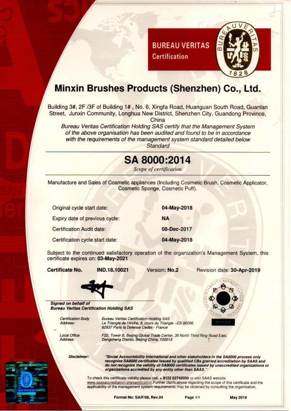 SA8000 - Minxin Brushes Products(Shenzhen) Co., Limited