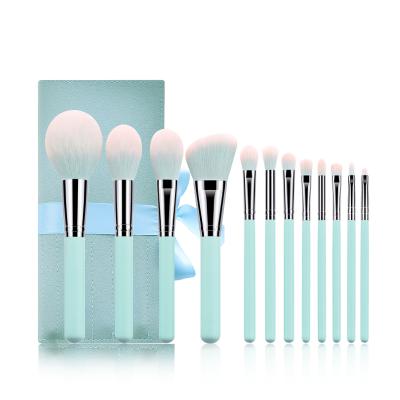 China Angular Blush High Quality Professional Makeup Brush 12 Pieces Makeup Set Brush With Bag for sale