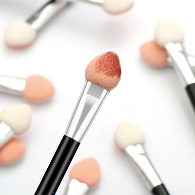 China Dual Side Disposable Sponge Brush Makeup Sponge Eyeshadow Stick Sponge Eyeshadow Applicator for sale