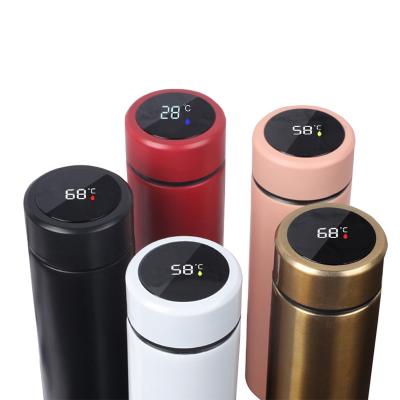 China WITH LID factory new thermos stainless steel water bottle smart vacuum flasks with LED display temperature reminder customized color logo for sale