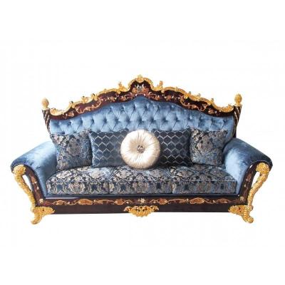 China Other French luxury solid wood Italian European combined yard large family sofa villa living room furniture fabric sofa customization for sale