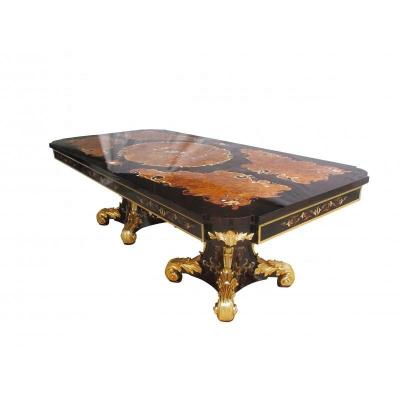 China Hand Carved Portable Elegant French Dining Table Handcrafted Solid Wood Top 6 Style Solid Wood Chairs Custom Luxury Royal Home Design for sale