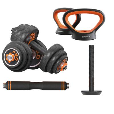 China Feierdun 15Kg Home Household Use Adjustable Iron Barbell Dumbbell Weight Set Pair for sale