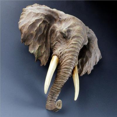 China Hotel Master Home Decoration Europe New Arrival Custom Painted Elephant Wall Hanging Resin Crafts for sale