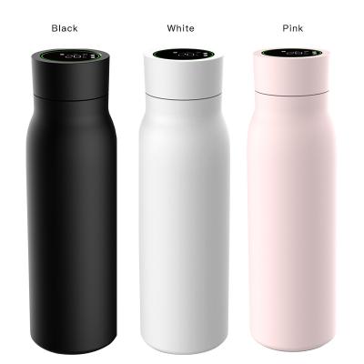 China Sustainable Smart LCD 600ml Vacuum Insulated Water Bottle , Smart Water Bottle With Reminder To Drink Water for sale