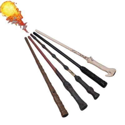 China Easy To Make 2023 Real Flames New Design Halloween Party HP Wizard Cosplay Magic Wand Fire And Sprout Fireballs Halloween Stick Magic Wand for sale