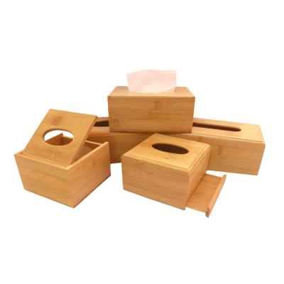 China Sustainable Customized Bamboo Tissue Box For Hotel | Different Size Bamboo Tissue Box Holder | Tissue Box Bamboo Wood For Living Room for sale