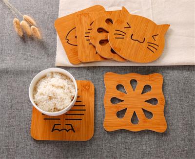 China Viable Wholesale Cheap Premium Posavasos Bambu Bamboo Coaster Set 4pcs Package for sale