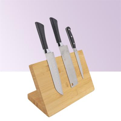 China Premium Viable Customized Bamboo Holder For Kitchen Knife Holder Bamboo Magnetic Knife Holder for sale