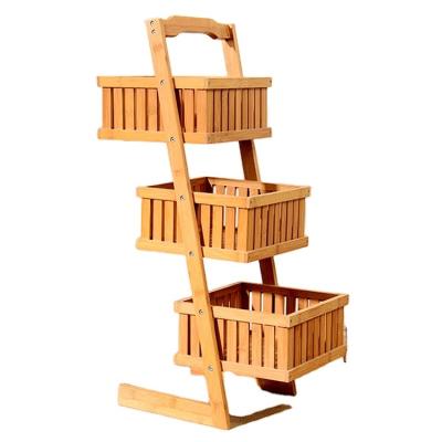 China Multifunctional Viable Bamboo Storage Rack Ground Debris Storage Rack Balcony Home Use and Wooden Flower Rack for sale