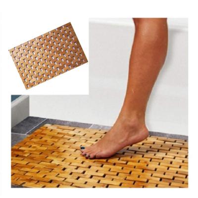 China Sustainable Natural Bamboo Wooden Bath Mat Wooden Door Mat /Kitchen Floor Cover - Bathroom Shower & Tub Mat for sale