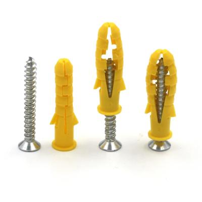 China Small Doomsayer Expansion Pipe Bolt Expansion Plug Rubber Expansion Pipe Yellow Plastic Expansion Screw Equal 6*30MM 8*40MM/Reducing for sale