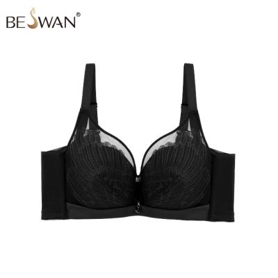 China Beswan high quality new ladies big pump plus size lingerie bra and panty new design lingerie women plus size bra for sale