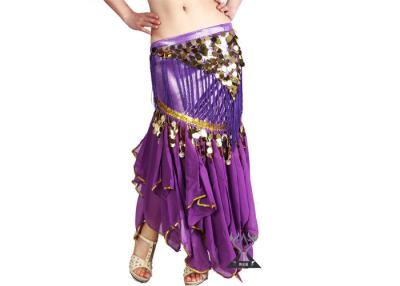 China Performance Gypsy Belly Dancing Skirts With Coins , Length 93 cm / 36.5 Inch for sale