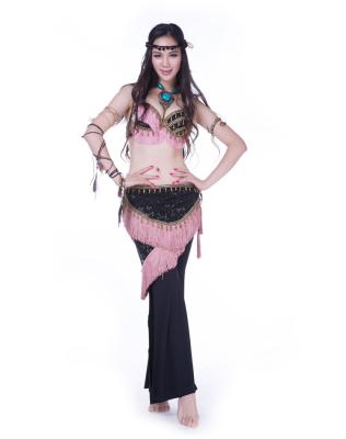 China Enthusiastic Free Size Practice Tribal Belly Dance Wear In Pink / Green Color for sale