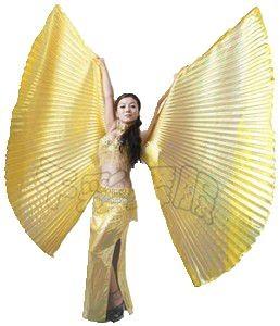 China Gold Silver Shinning Belly Dancer Wings Butterfly Shaped , Belly Dancing Clothes for sale