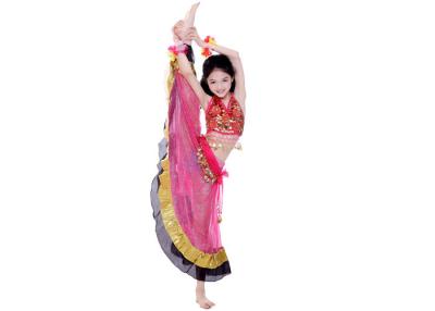 China Chiffon Sequins Kids Belly Dance Costumes With Coin Decoration Skirt In Pink for sale