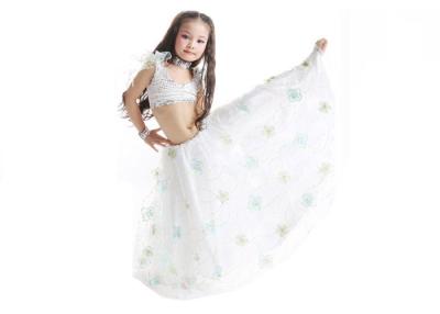 China Milk Silk Embroided Kids Belly Dance Costumes 4 Pieces Set For Stage Performance for sale