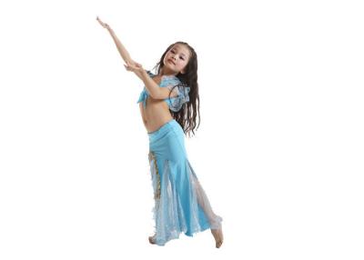 China Professional Kids Belly Dance Costumes With Hot Silver Decoration Size M L for sale