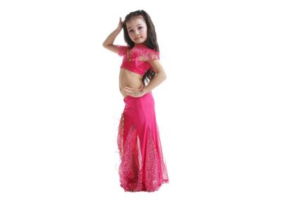 China Lovely Fuschya Spandex Girls Belly Dancer Costume Egyptian For Performance Or Practice for sale