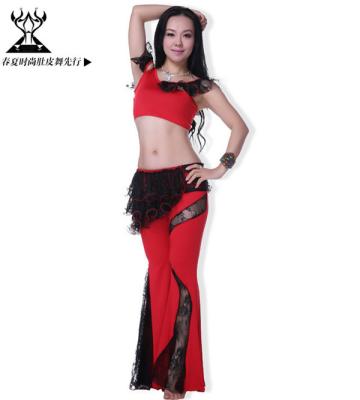 China Summer Lace Belly Dance Performance Costumes Top and Pants for sale