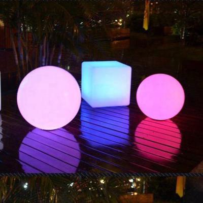 China home plastic PE material hotel bar shell lamp decoration products cube emitting cube seat rotomolding 40cm*40cm for sale