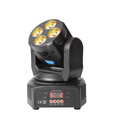 China Amazon Hot Selling Stage Effect Mini Led Head Light 7pcs 10w 4in1 Moving Wash Wall Strobe Lighting for sale