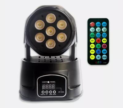 China Theme Park DMX 512 DJ Mini Effect 7PCS 10W LED Wash Wall 4in1 Remote Control Moving Head Light For Home for sale