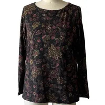 China Custom print QUICK DRY apparel aged long sleeve cheap t-shirt with round collar for women for sale