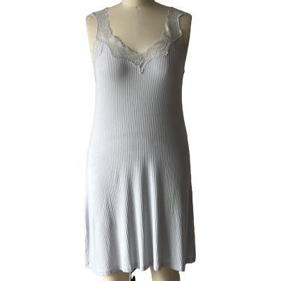 China Fashion Breathable Women's Summer Nightgown Sexy V-Neck Sleepwear Soft Comfortable Slip Dress for sale