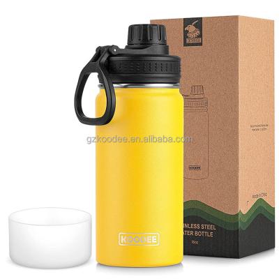 China Stainless Steel Sustainable Water Bottle Double Wall Vacuum Insulated Kids Wide Mouth Flask With Leakproof Straw Lid for sale