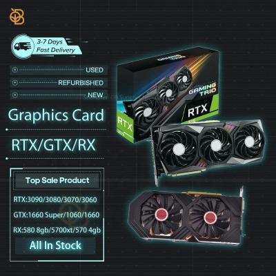 China Workstation OB in New Running RX 580 570 5700 Super 3090 xt GTX 1660 xt 6800 1660S Ti RTX 3060 Used Graphics Card for sale