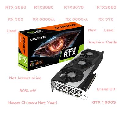 China Workstation 2022 30% off used graphics cards RTX 3090 3080 3070 3060 Ti RX 580 8gb RX 6800 6600 xt RTX 3080 graphics cards for sale