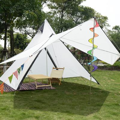 China Diagonal Tying Type Outdoor Indian Teepee Yurt Glamping Cotton Canvas Yurt Mongolian Bell Tent With Tent for sale