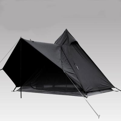 China Outdoor Camping Waterproof Double Pop Diagonal Tying Type Sunshade Up Indian Yurt Tent Black Arrow Pyramid Tent for sale