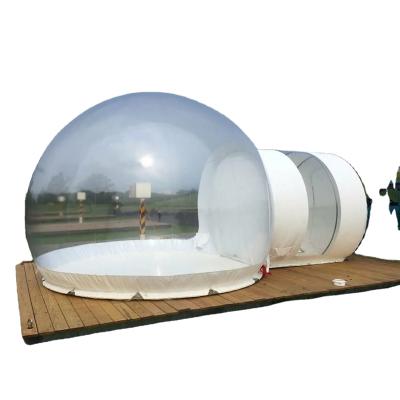 China Outdoor Luxury Waterproof PVC Greenhouse Garden Inflatable Transparent Glamping Dome Tents for sale