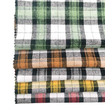 China Breathable Made In China Cheap Ready Goods Woven Twill Brushed Plaid Yarn Dyed Flannel Fabric In Stock For Shirts for sale