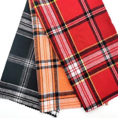 China Breathable Ready To Ship Cheap Fabric China 2022 TC Brushed Woven Plaid Fabric Flannel Yarn Dyed Fabric For Mens Shirt for sale