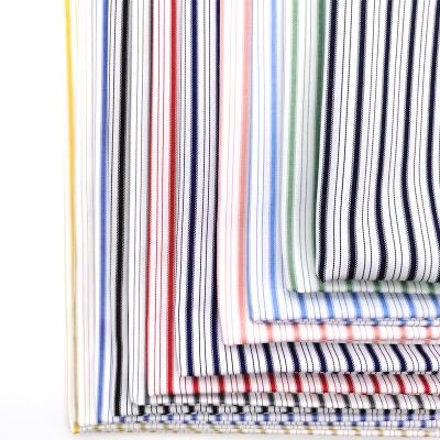 China Wholesale Cheap Ready Goods Tc Classic Style Breathable Yarn-Dyed Stripe Fabric For Shirt Blouse Clothes for sale