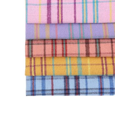 China Factory aw fashion check breathable wholesale plaid fabric pure cotton twill brushed yarn dyed fabric for women's shirts garment for sale