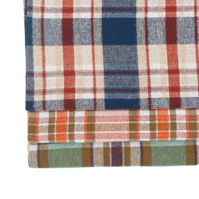 China Wholesale Classic Colorful Twill Woven Cotton Yarn Breathable Dyed Check Fabric Brushed Flannel Fabric For Shirt Suit for sale