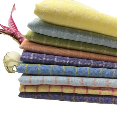 China Breathable Running Lots Fashion New Bright Color Cotton Seersucker Plaid Polyester Cotton Yarn Dyed Fabric For Shirts for sale