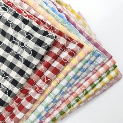 China Breathable Trendy Classic Chaoyang Fashion Yarn-dyed Printed Fabric Plaid Four-sided Plaid Printed Fabric for sale