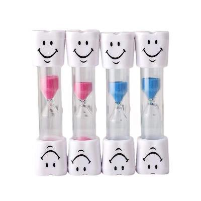 China Children's Smiley Face Brushing Dental Sand Timers Smiley Face Brushing Dental Sand Timer 1 Minute Plastic Glass Dental Sandglass Timer 1 Minute Hourglass for sale