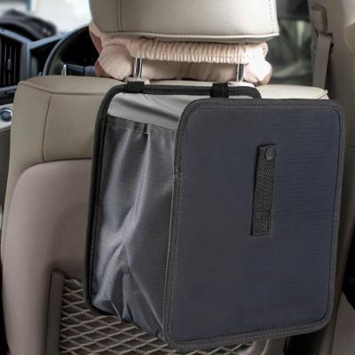 China New Design Leak Proof Convenient Foldable Vehicle Headrest Hanging Trash Can For Car for sale