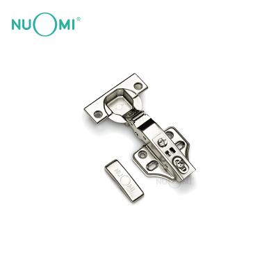 China Easy Installation NUOMI Soft Narrow Hydraulic Cabinet Hinges Lushness Fixed Two Piece Force Mounted For Furniture for sale