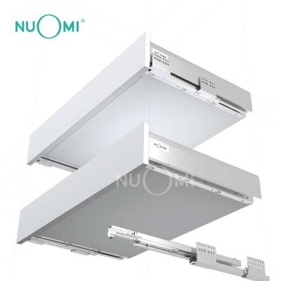 China Oya Series Easy Installation Box Drawer Kitchen Accessories NUOMI Glossy White With Square Rod Soft Close for sale