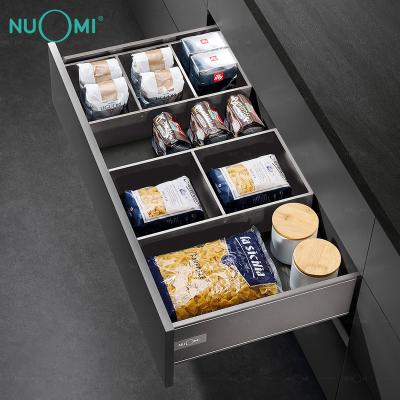 China Simple Whole Accessories Customized Drawer Box Organizer Nuomi Brand Bedroom Hardware Cabinet Box Separator Aluminum Material for sale