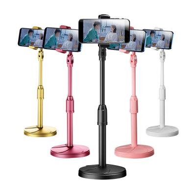 China Dual Folding Mobile Phone Holder Desktop Adjustable Aluminum Foldable Phone Stand Dual Portable Stand for sale